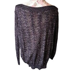 Y2K VINTAGE SPARKLE festival partywear clubwear Metallic Knit Sweater Raje XL